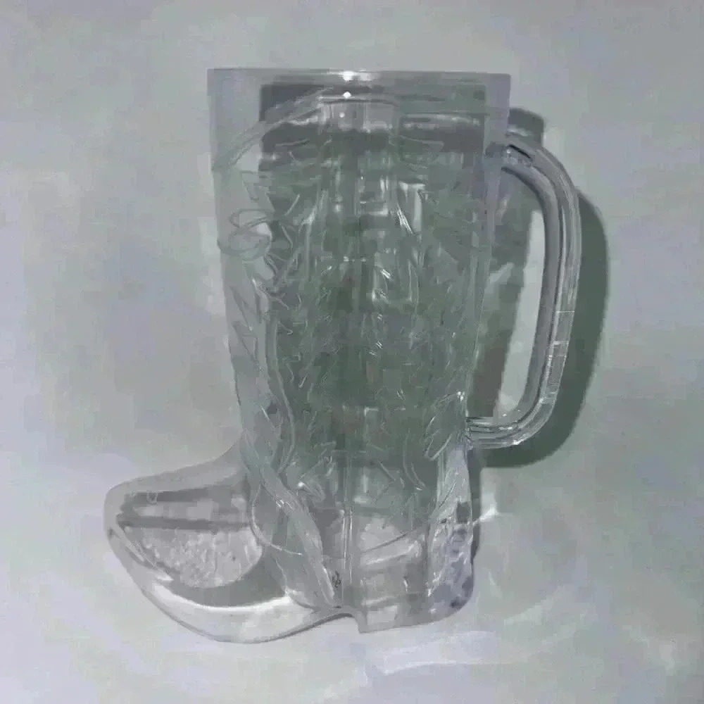 Set of 5 Clear Cowboy Boot Mug Glasses / One Size / Made of Plastic - Picture 2 of 6